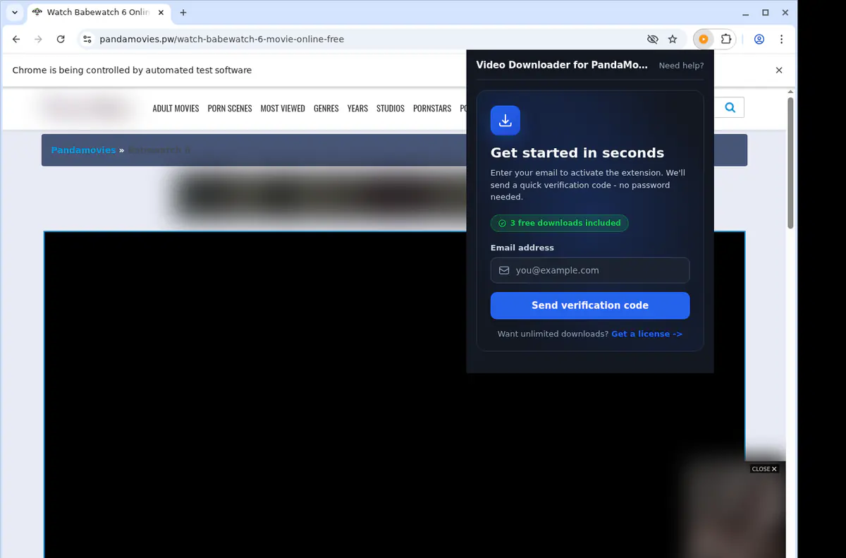 Pandamovies Video Downloader browser extension screenshot 5